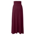 thumbnail image 3 of ZHOGXU Women'S Skirt Summer High Waist Solid Color Side Split Fashion Comfortable Maxi Skirt For Casual Daily Wear,Rd2,M, 3 of 5