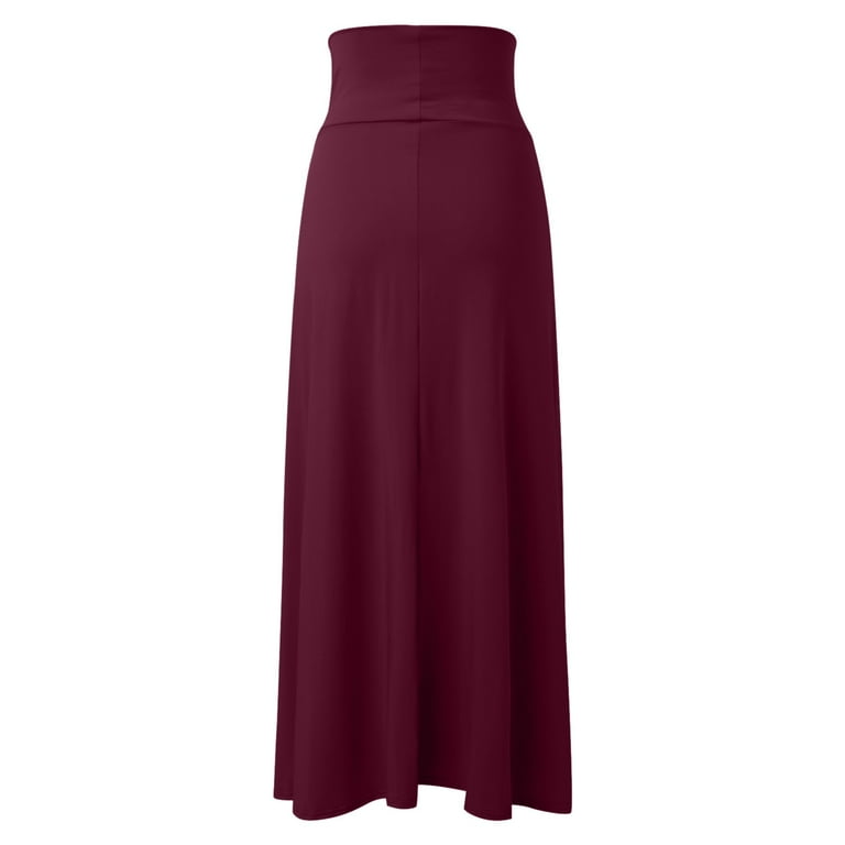 ZHAGHMIN Elastic Waist Long Maxi Skirt Womens Double Split ZHAGHMIN Elastic Waist Long Maxi Skirt Womens Double Split