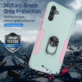 thumbnail image 5 of Xhy Samsung Galaxy A13 5G Case Military Grade Shockproof Cover Ring Holder Kickstand Support Magnetic Car Mount Dual Layer Protective Phone Case (Teal+Pink), 5 of 8