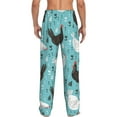 thumbnail image 3 of Picia Lovely Roosters Mens Soft Woven Cotton Elastic Waistband Sleep Pajama Pant Lounge Sleep Pant With Pockets And Drawstring-Large, 3 of 9