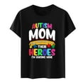thumbnail image 4 of Daisyyozoid T-Shirt Joyeuse Fête des Mères pour Femmes Col Rond Imprimé Lettre Manches Courtes Décontracté, 4 of 5