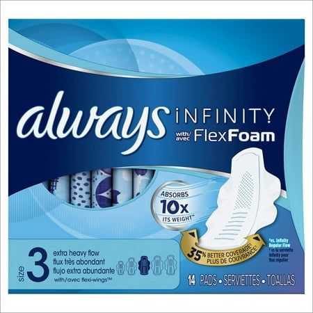 Always Infinity FlexFoam Pads, Heavy Flow - 32 ea