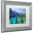 thumbnail image 2 of Trademark Fine Art 'Turquoise Moraine Lake' Canvas Art by Pierre Leclerc, White Matte, Silver Frame, 2 of 4