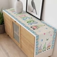 thumbnail image 4 of Easter Table Runner - 36 Inch Long, Kitchen Dining Table Runner Dresser Scarves, Spring Gnomes Flowers Rabbit Eggs Blue Check Farmhouse Decor for Coffee Tables Wedding Party Banquet, 4 of 8