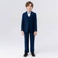 thumbnail image 4 of Gelikeya Boys Suits for Weddings 3T-4T Blue Slim Fit Suit Vest Shirt Pants Bowtie 5 Piece Tuxedo Set Wedding Ring Bearer Outfit (Gifts for Toddler Kids), 4 of 7