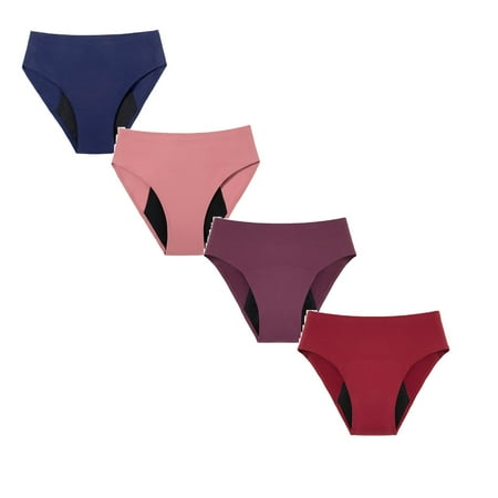 LUOGENLI Panties for Women Sexy Pack High Waisted Leak Proof Panties Underwear for Women Leak Proof Cotton Overnight Menstrual Panties Briefs Panties for Women Sexy Thong L