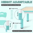thumbnail image 5 of Kidsbuddy Kids Table and 4 Chairs Set Height Adjustable Toddler Play Activity Table Set with Graffiti Tabletop Children Activity Table for Reading, Drawing, Eating(Mint Green), 5 of 8
