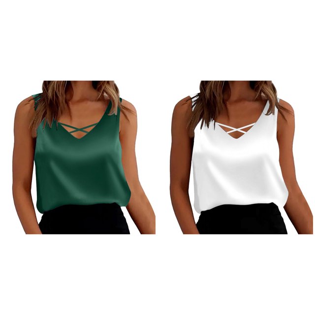 *2 Pcs Débardeurs pour Femmes Débardeurs Blancs pour Femmes Débardeurs Blancs pour Femmes Débardeurs Blancs pour Femmes Débardeurs et Camisoles pour Femmes Débardeurs Blancs pour Femmes Débardeurs d'Été Mignons pour Femmes *2 Pcs Femmes