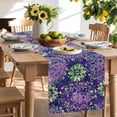 thumbnail image 2 of Table Runner 70 Inches Long for Kitchen Dining, Purple Green Flowers Dresser Scarf Farmhouse, Dining Table Decorations for Wedding/Parties, Watercolor Vintage Botanical 13 x 70 In, 2 of 9