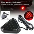 thumbnail image 5 of Universal F1 Style Triangle 12 LED Rear Stop Tail 3rd Brake Strobe Light Black Car Rear Fog Light Brake Tail Light 12V, 5 of 5