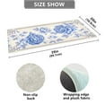 thumbnail image 3 of Blue Florals Decorative Frame Plush Carpet Non Slip Runner Rug Absorbent Bath Mat 39" x 20", 3 of 8