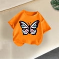 thumbnail image 3 of Girls Butterfly Graphic Tee Short Sleeve T-Shirt 100% Cotton Soft Crewneck Cute Summer Tops for Kids Kids Big Girl Orange,Size 10-12 T, 3 of 5