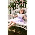 thumbnail image 2 of Toddler Girls Summer Double layered Tutu Dress Tulle Dresses Fluffy Sundress with Sequined Mesh & Bowknot Belt Party Princess Outfit for 4-5 T Kids, Purple, 2 of 14