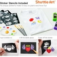 thumbnail image 3 of Fabric Paint, Shuttle Art 30 Colors Permanent Soft Fabric Paint in Bottles (60ml/2oz) with Brushes, Palette, Stencils, Non-Toxic Textile Paint for T-shirts, Shoes, Jeans, Bags, DIY Projects, 3 of 7