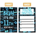 thumbnail image 7 of 11th Birthday Invitation Card for Boys Girls, Neon 11 Year Old Birthday Party Invites, 30 Cards & 30 Envelopes, 4x6 Inches, Double-Sided, 7 of 7