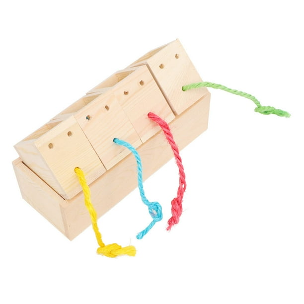 1 caja de búsqueda de loros de madera para loros, alimentador de aves educativo, juguete para morder, suministros interactivos para aves, alimentador de aves resistente a las mordeduras, juguete para
