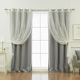 thumbnail image 1 of Best Home Fashion Voile Sheer and Solid Blackout Mix and Match Curtains, 1 of 9
