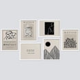 thumbnail image 3 of PixonSign Framed Canvas Print Wall Art Set - Duotone Dark Mountain Matisse & Humanities Pattern - Set of 6 Abstract Geometric Poster Cultural Art Wall Décor - 11"x14"x6 White, 3 of 5