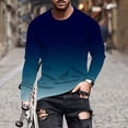 thumbnail image 2 of XFYSSS Fashion Men's Gradient Printed Top Casual Long Sleeved Round Neck Blouses & Shirts Men Polyester Tops, 2 of 5