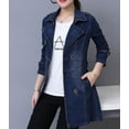 thumbnail image 2 of Womens Double Breasted Slim Fit Denim Jacket, 2 of 5