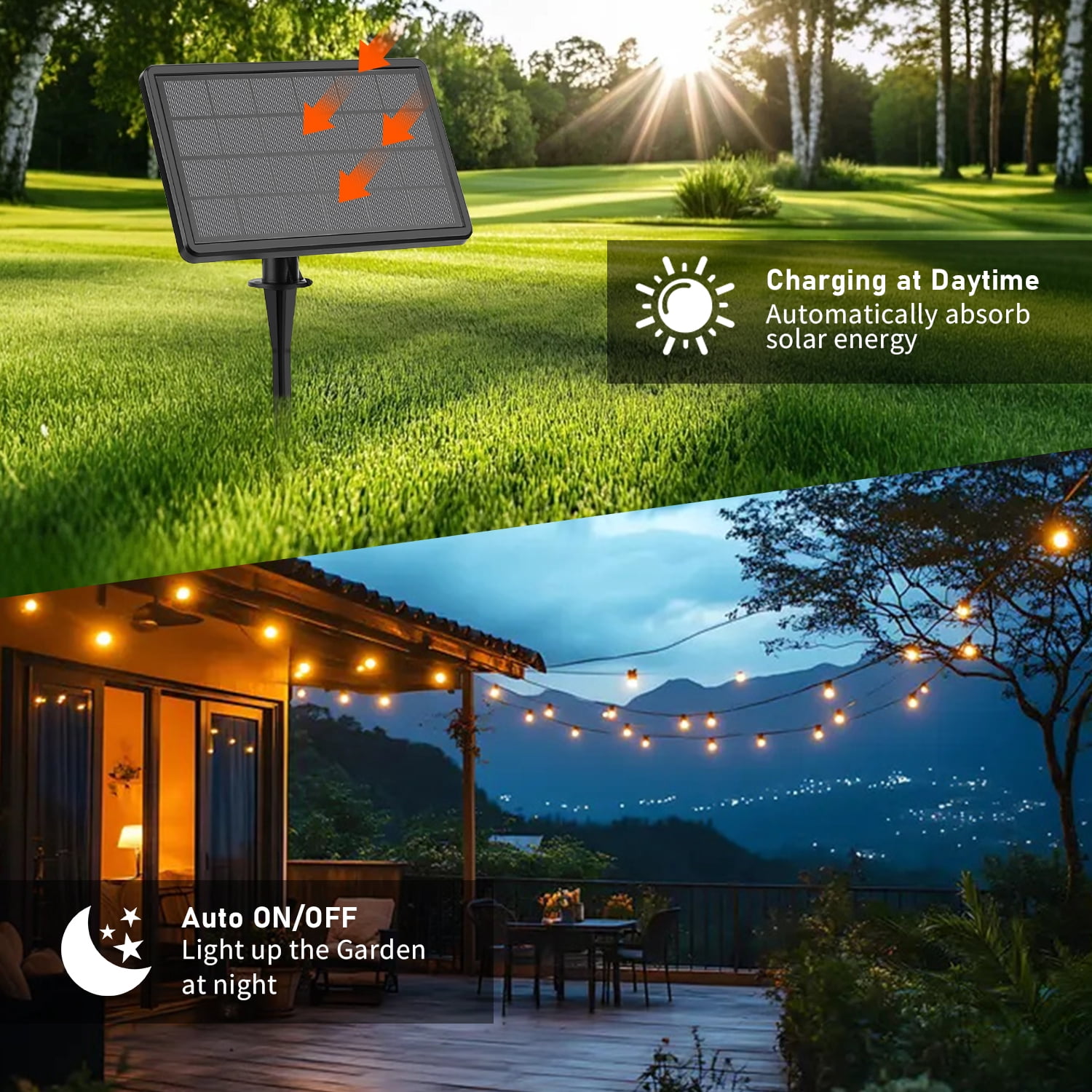 100FT Solar String Lights Outdoor Waterproof, Patio Lights with Remote Control & 30+2 Dimmable ST38 Edison Bulbs Shatterproof,Solar Powered String Lights for Outside Garden Backyard