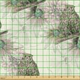 thumbnail image 2 of Ambesonne Nature Fabric by the Yard Upholstery, Sketchy Owls Flowers Plot, 1 Yard, Dark Eggshell Pale Teal, 2 of 5