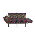 thumbnail image 2 of Abstract Futon Couch, Hand Drawn Circles Grunge Style Surreal Designs Checkered Swirled Colorful Pattern, Daybed with Metal Frame Upholstered Sofa for Living Dorm, Loveseat, Multicolor, by Ambesonne, 2 of 4
