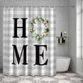 thumbnail image 3 of Shower Curtain Eucalyptus Leaf Cotton Wreath Bathroom Curtains with Hooks, Waterproof Fabric Buffalo Plaid Home Bath Shower Curtains Set for Bathroom Bathtubs Decor 36x72 Inch, 3 of 9