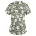 thumbnail image 3 of BDPORKAS Easter Scrub Tops Women Stretchy V-Neck Scrubs Top Breathable Working Uniform Bunny Egg Hunt Print Medical Care Shirts Workwear, 3 of 5