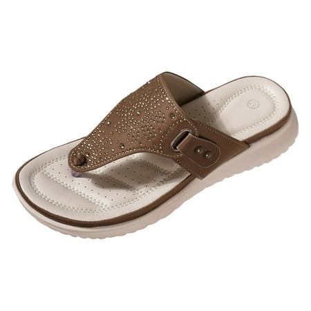 

Vuygyu Slippers Women 2024 Summer Fashion Travel Leisure Flat Rhinestone Sandals Slippers Womens Water Sandals Size 11 Fashion Slides for Women Sandals Sandals Women Summer Wide Width Wedges Sandals