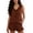 Coffee, variant on DYTTDG Silk Solid Color Pajama Set for Women 1PC Sleeveless Flouncing Collar Shirt with Short Pajama Pant Set Elastic Drawstring & Pocket