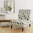 thumbnail image 2 of Designart "Sky Blue Petal Essence Harmony" Blue Floral Upholstered Accent Chair - Cottage Arm Chair For Living Room, 2 of 5