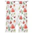 thumbnail image 7 of Mushroom Sheer Curtains 96 Inch Length 2 Panels Set, Red Green Summer Botanical Butterfly Voile Window Treatment Semi Sheer Long Curtains Drapes for Bedroom/Living Room/Kitchen 52"x96"x2, 7 of 7