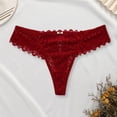 thumbnail image 2 of B91xZ Culottes Invisibles Douces pour Femmes, Broderie Florale, Rouge TG, 2 of 3
