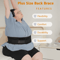 thumbnail image 3 of Nvorliy Plus Size Back Brace for Lower Back Pain - Extra Large Hip Support for Sciatica, Herniated Disc, Abdominal Binder - Adjustable Compressions Wrap With Support Pad - For Women & Men (XL), 3 of 7