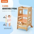thumbnail image 2 of VEVOR Tower Step Stool, 3-Level Height Adjustable Toddler Step Stools for Kids, Kitchen Stool Helper, Bamboo Kids Standing Tower Learning Stool with Safety Rail for Kitchen Counter Bathroom, 350LBS, 2 of 9