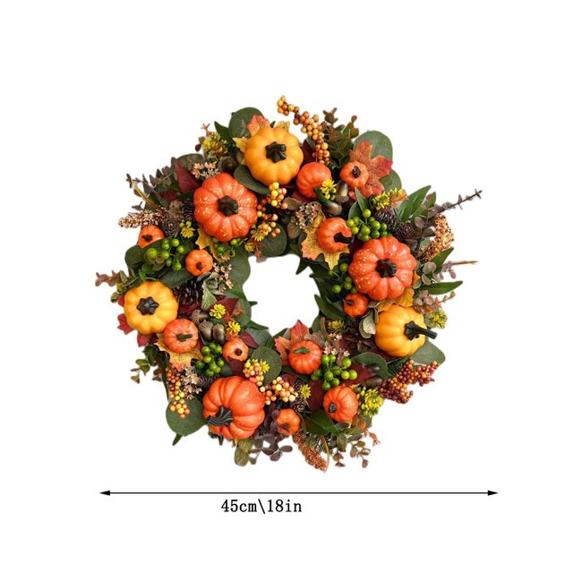Guirnalda de plantas Guirnalda colgante Decoraciones de Acción de Gracias Hojas de arce Guirnalda de calabaza Decoración de cosecha Flor falsa