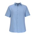 thumbnail image 2 of Mens Textured Shirts Casual Knitted Short Sleeve Turtleneck Tops Summer Slim Fit Linen Pullover Tees Blouses, 2 of 5