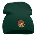 thumbnail image 4 of Acorn Embroidered 8 Inch Knitted Short Beanie - Dk Green OSFM, 4 of 5