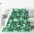 thumbnail image 1 of Fotbe Sea Turtle Manta de Franela Acolchonada con Estampado, Súper Suave y Esponjosa, Extra Grande para Sofá, Cama, Uso Todo el Año-60"x50", 1 of 7