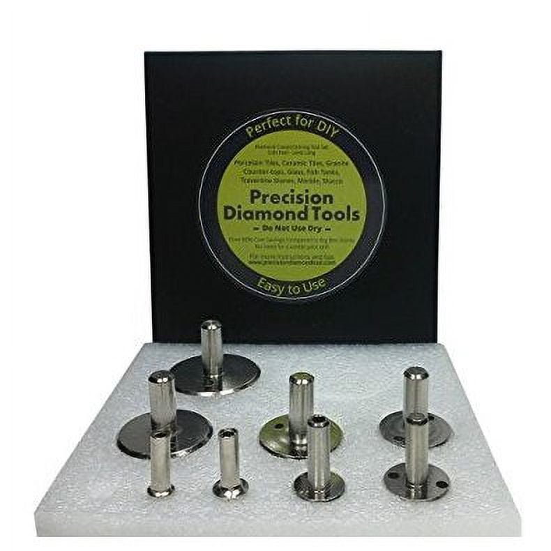 Diamond Drill Bit Hole Saw Set 3/8, 1/2, 3/4, 1 inch, 1-1/4, 1-3/8, 1-1/2, 1 3/4 Inch Ceramic, Porcelain, Glass, Quartz, Granite, Marble Drilling Hole Making Tile 8 PCS Set