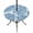 Steel-Blue, Slate, White, variant on Round Outdoor Tablecloth with Umbrella Hole and Zipper, Teal Blue Monstera Deliciosa Tablecloth with Elastic Waterproof, Summer Botanical Tropical Patio Table Covers for 55" - 60" Picnic Pool Tables