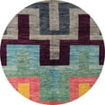 thumbnail image 1 of Ahgly Company Indoor Round Abstract Maroon Purple Abstract Area Rugs, 4' Round, 1 of 6