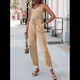 thumbnail image 4 of Elegantes de Verano para Mujer, Sin Mangas, con Cuello en U, Informales, de Pierna y Pantalones Largos 2025, Color Caqui, Talla S, 4 of 9