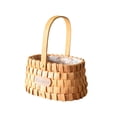 thumbnail image 2 of SPRING PARK Portable Handmade Rattan Storage Container Storage Basket Houseware Storage Basket Wooden Woven Storage Basket with Handle, 2 of 7
