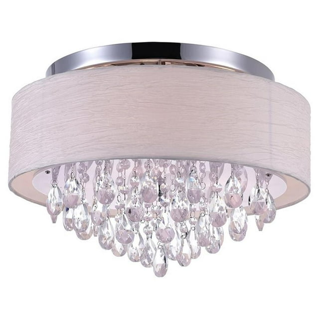 4 Abat-Jour Tambour Lumineux avec Finition Chromée