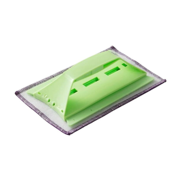 Limpiador de rieles de vidrio y ventanas con raspador, limpiador de ventanas portátil Verde