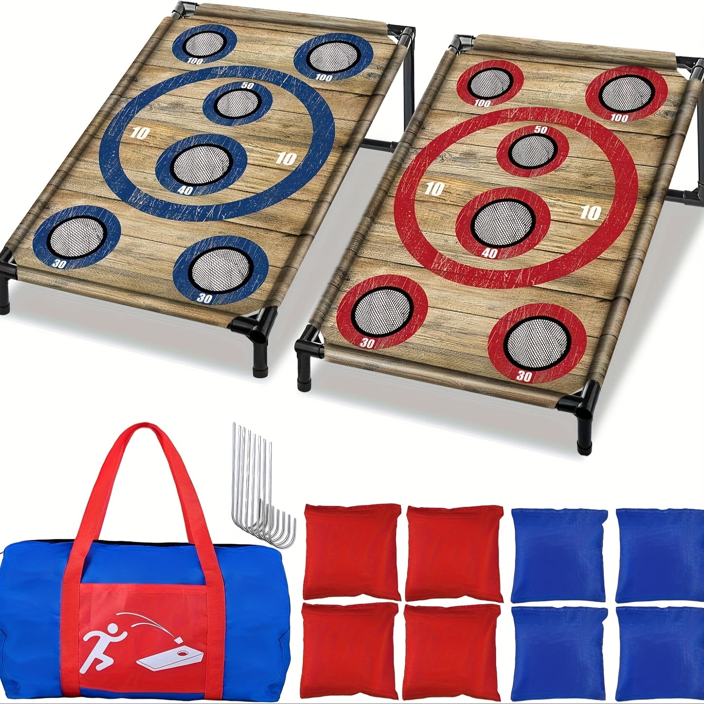 Regulation Size Cornhole Board Set - Wooden ACA Approved Corn Hole Game With Carry Bags & Bean Bags