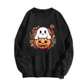 thumbnail image 4 of RKSTN Black Womens Sweatshirts Graphic Ghost Pumpkin Print Halloween Sweatshirts Long Sleeve Versatile Crewneck Sweatshirts Women, 4 of 4