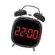 thumbnail image 1 of Reloj despertador digital con doble campana y brillo ajustable, pantalla grande y números grandes. Rojo, 1 of 9